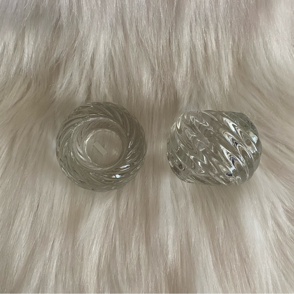 Vintage Swirl Votive Candle Holders R. O. C. Taiwan
